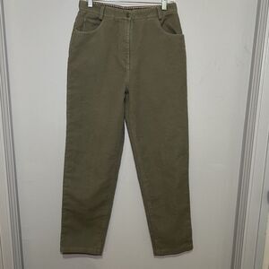 ORVIS Women's Heavy Double Brushed 100% Cotton Pants Olive Green Sz 10 Hong Kong